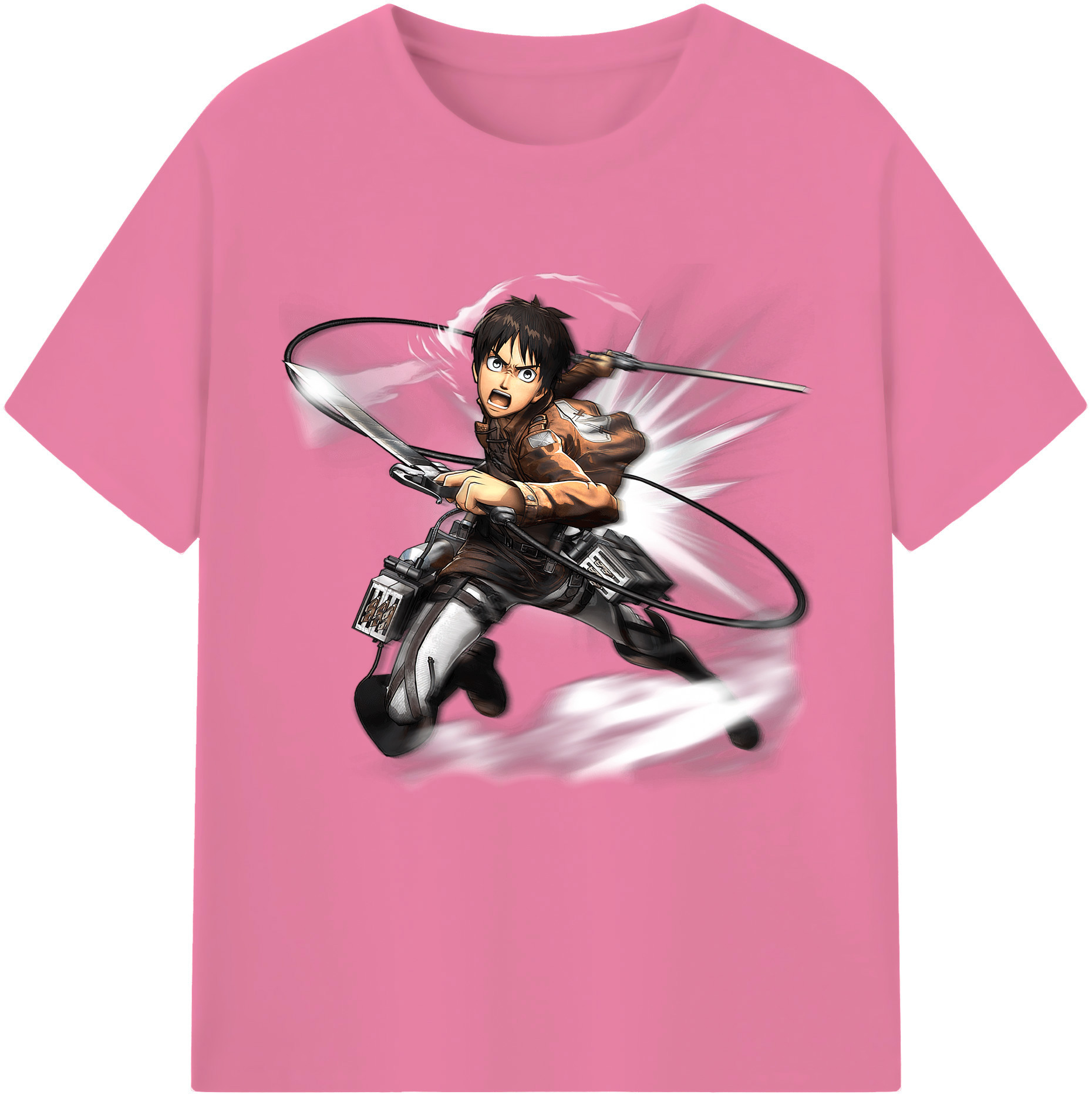 （画像用） 進撃の巨人 エレン･イェーガー Attack on Titan Eren Jäger 綿100％半袖Tシャツ（フロントプリント）